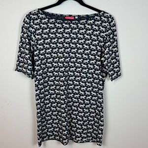 Ivana Helsinki Uniqlo allover‎ horse pattern short sleeve Tee Womens SM Western